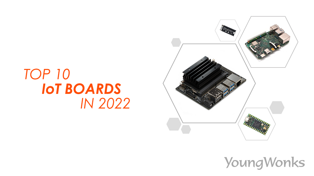 Top 10 IoT boards in 2023 such as NVIDIA Jetson Nano, Raspberry Pi 4, ESP32 and Raspberry Pi Pico.