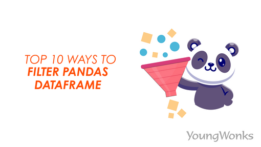 A colorful figure that explains how to filter pandas dataframe