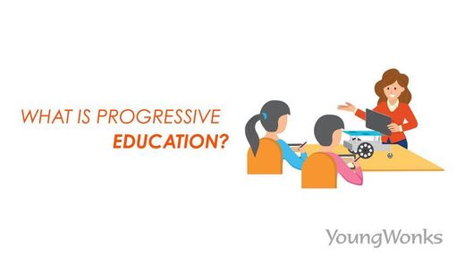 A teacher explaining the benefits of progressive education to her students