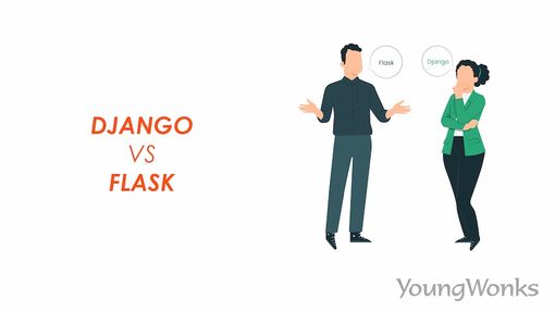 An image that explains the differences between Django and Flask frameworks.