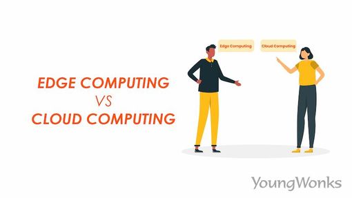An image showing two people who are confused between Edge Computing and Cloud Computing.