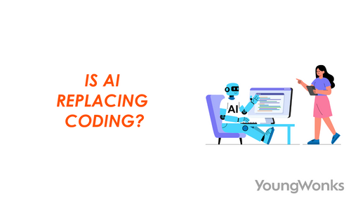 Student learning coding with AI tools on a laptop while building strong programming fundamentals at YoungWonks