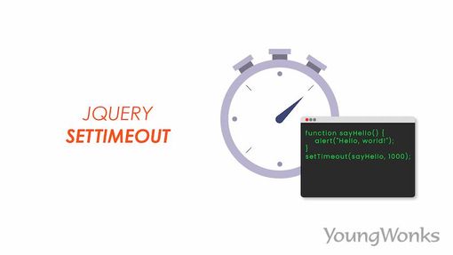 An image that explains the setTimeout function used with jQuery.