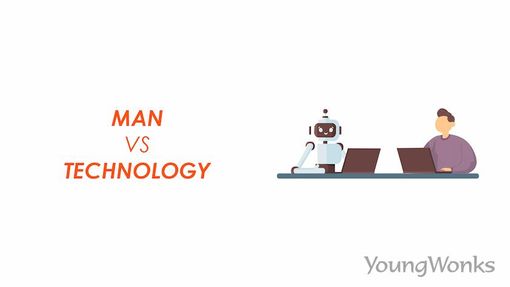 An image that explains man vs technology.
