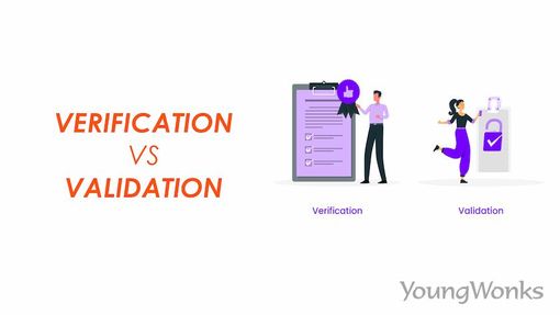 An image that explains verification vs validation.