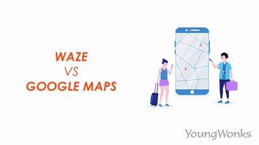 An image that explains the differences between Waze and Google Maps.
