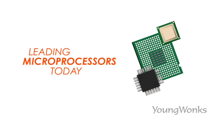 A figure that shows the structure of a microprocessor to explain how it works