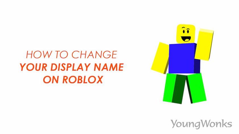 An image that demonstrates a Roblox character with a new display name