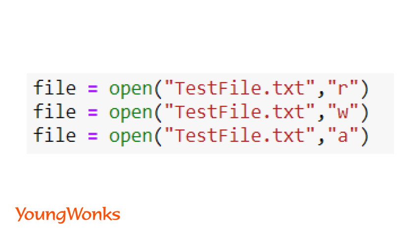 Read text files Python different mode of opening a file