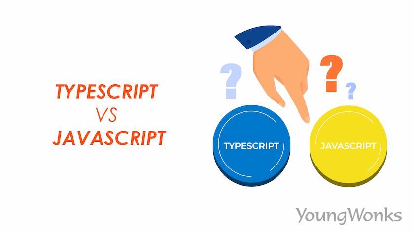 An image that explains the differences between TypeScript and JavaScript.