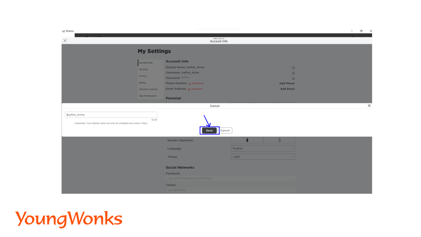 How to change your display name and username on Roblox