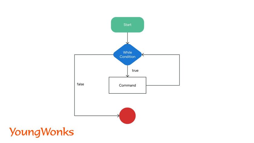 While loops in Python conditional loop flowchart